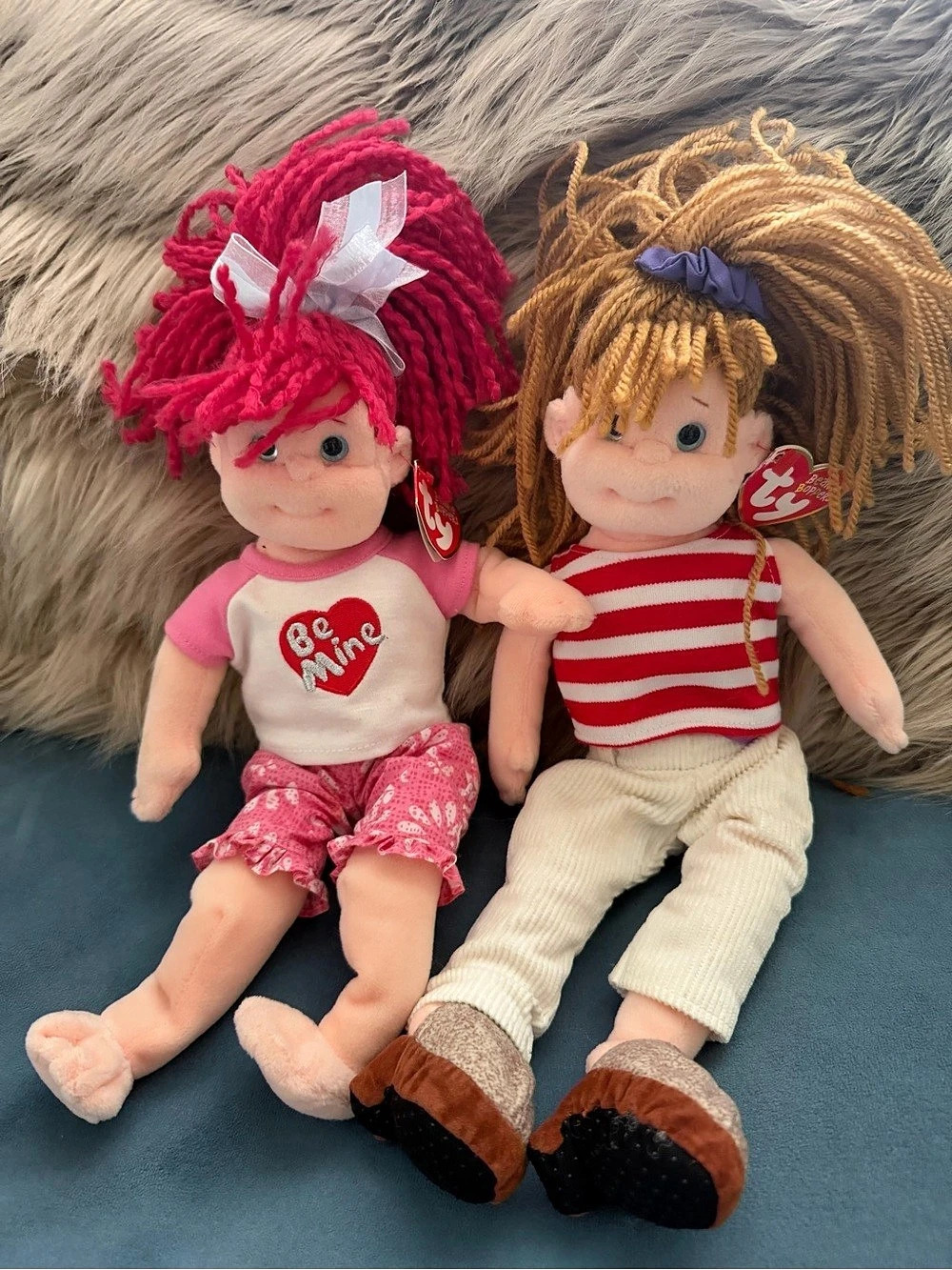 Vintage Ty Beanie Boppers Dolls Lot - Flirty Francie & Jazzy Jessie